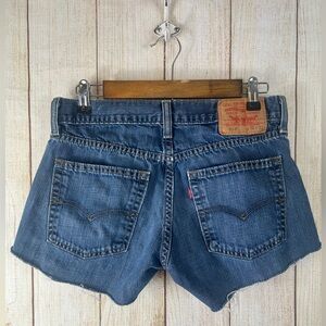Levi Raw Hem Denim Cut Off Shorts